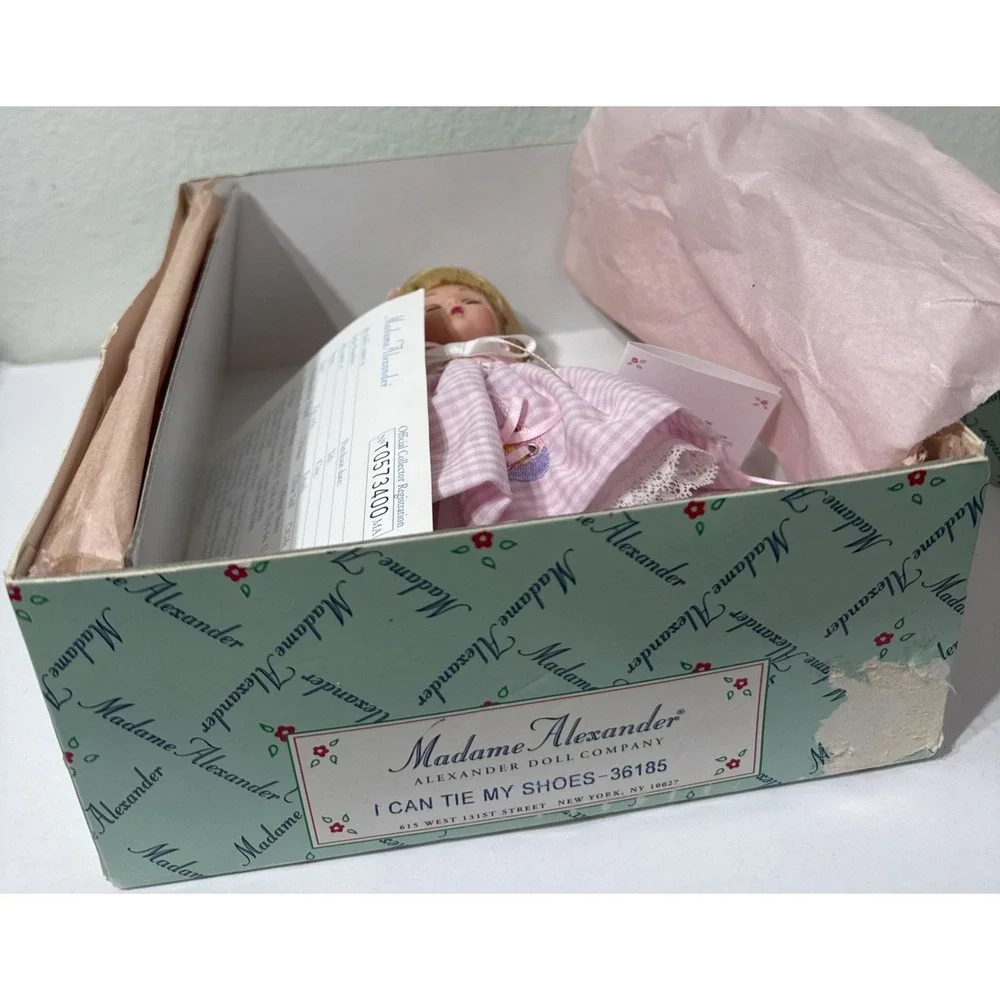2000 Madame Alexander Doll: I Can Tie My Shoes #36185 Boxed Insert Card Tags NEW